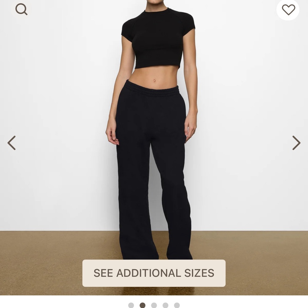 Skims Boyfriend Fleece Pants size S in Onyx